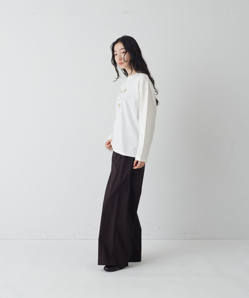 congés payés ADIEU TRISTESSE 《ナガノチサトさんコラボ》ロングスリーブTシャツ オフホワイト