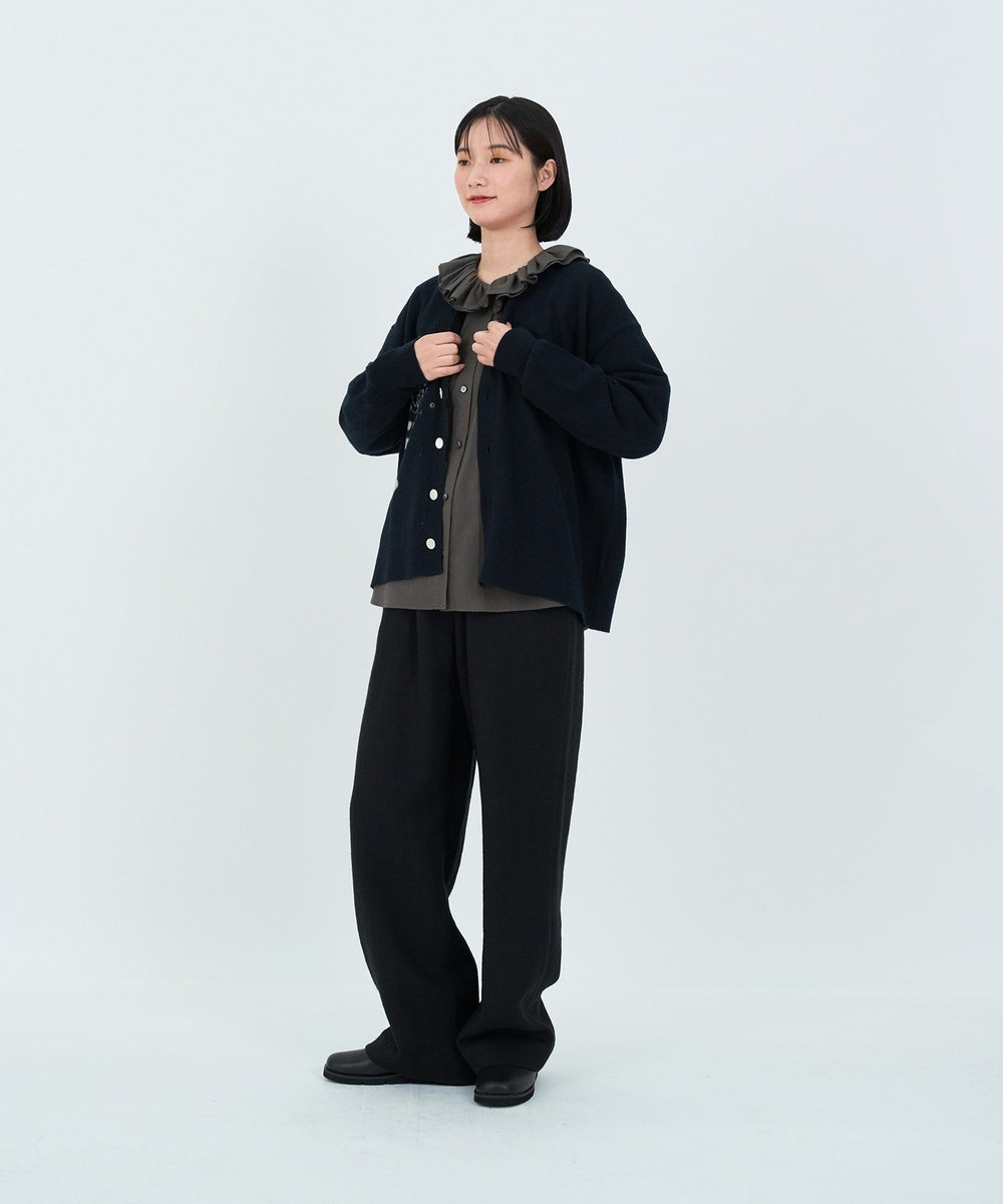 LOISIR 【アーティストコラボ】LOISIR×TORANEKOBONBONインターシャニットカーディガン ブラック