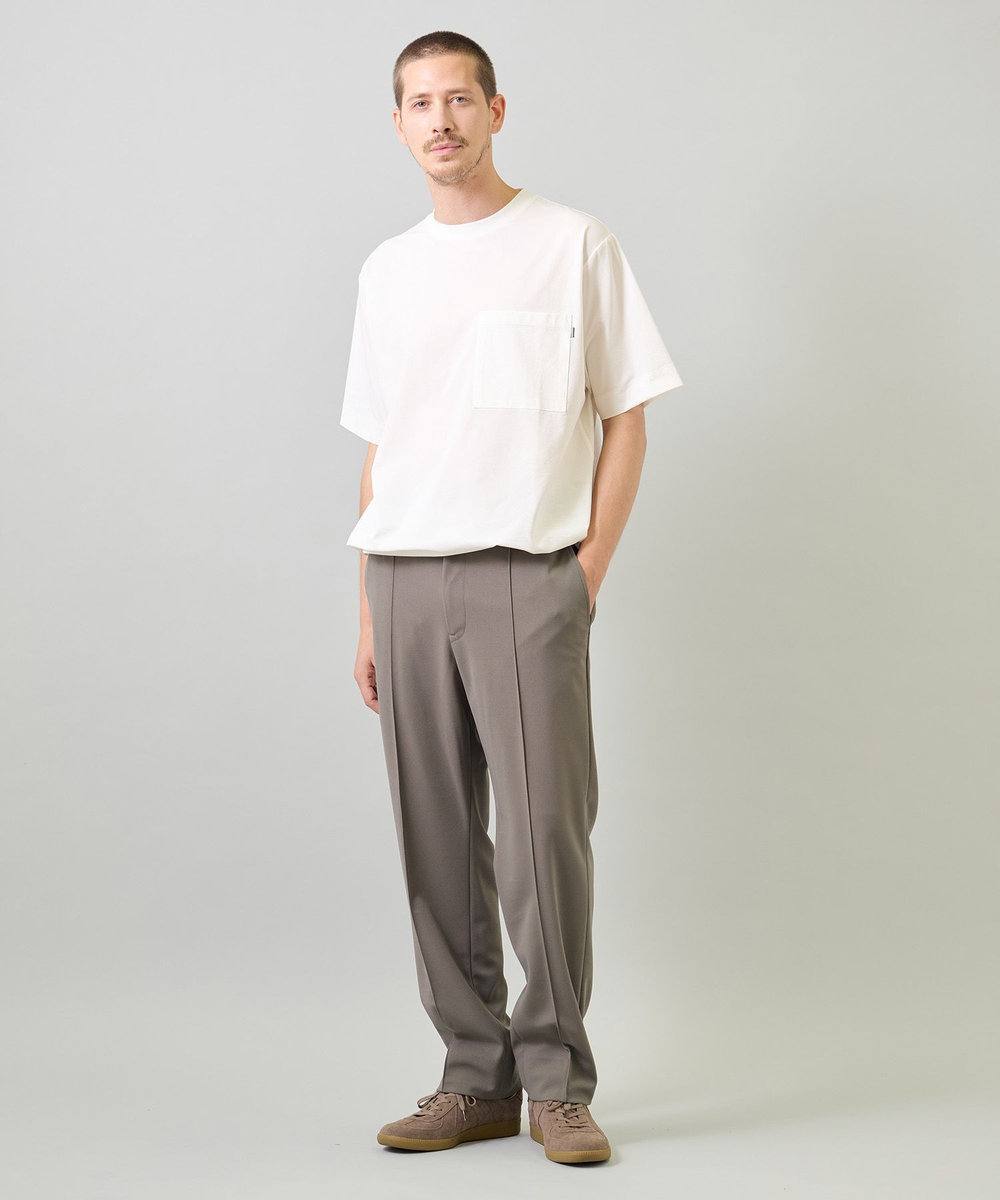 UNION STATION ペーパータッチドローコードTシャツ＜ストレッチ・速乾・マシンウォッシャブル・イージーケア接触冷感＞ ホワイト