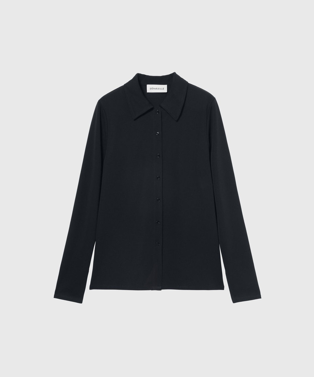 DÉPAREILLÉ TRIACETATE JERSEY SHIRT / トリアセテートジャージーシャツ ネイビー