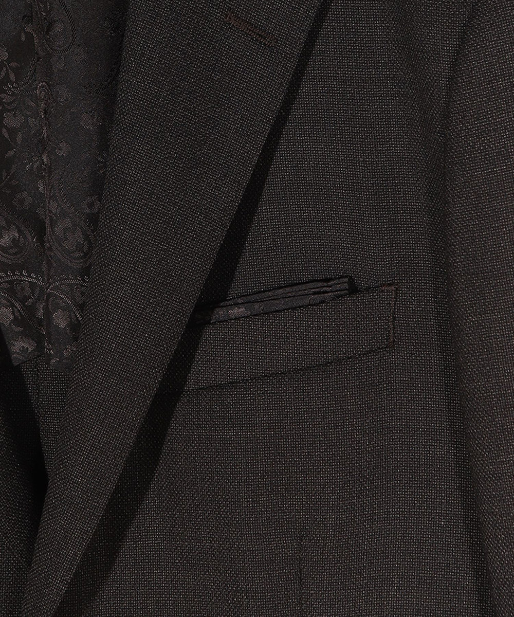 MEN'S BIGI ミックスヤーン/ホップサックテーラードジャケット ブラウン