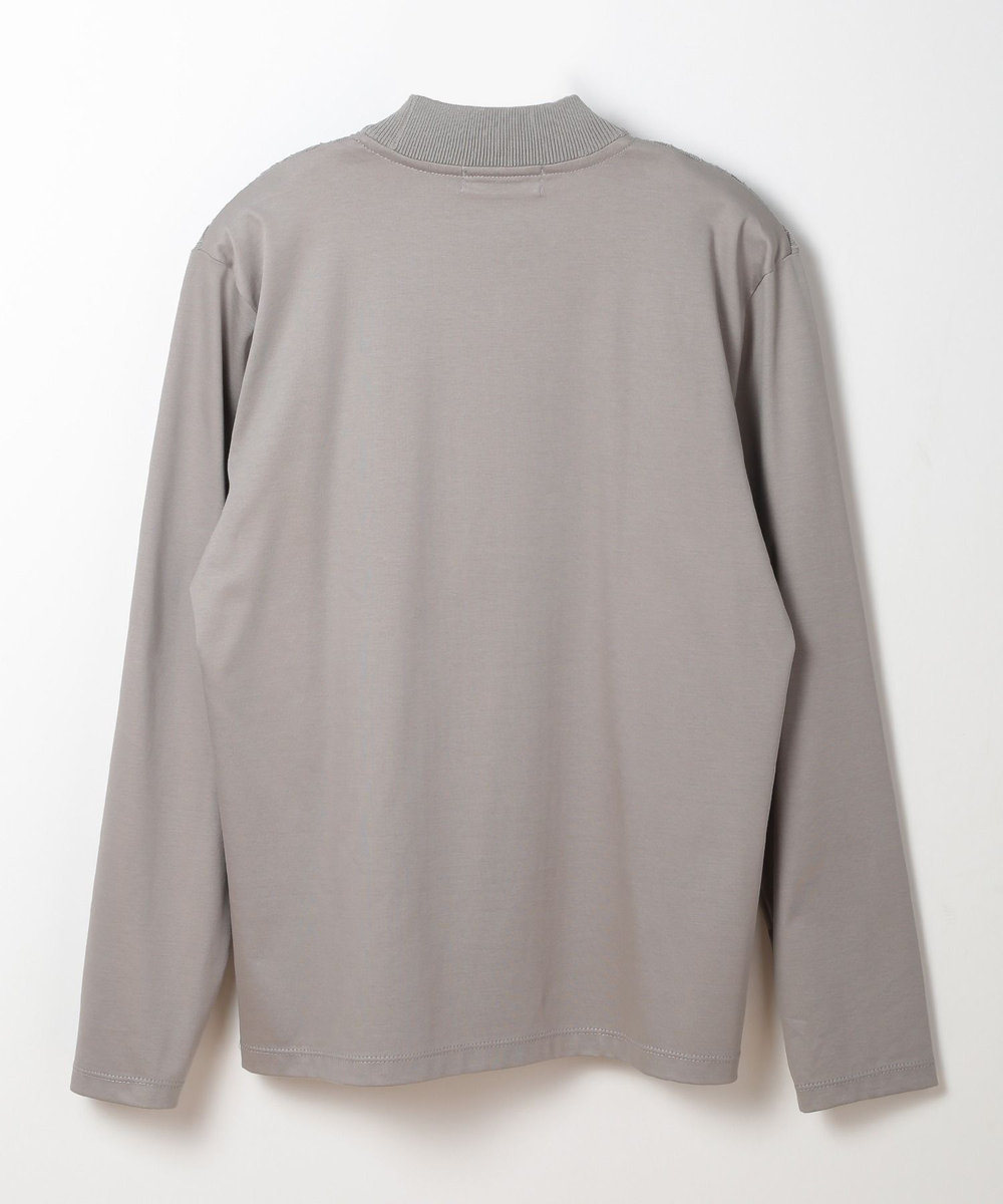 MEN'S BIGI ニットコンビモックネックカットソー グレー