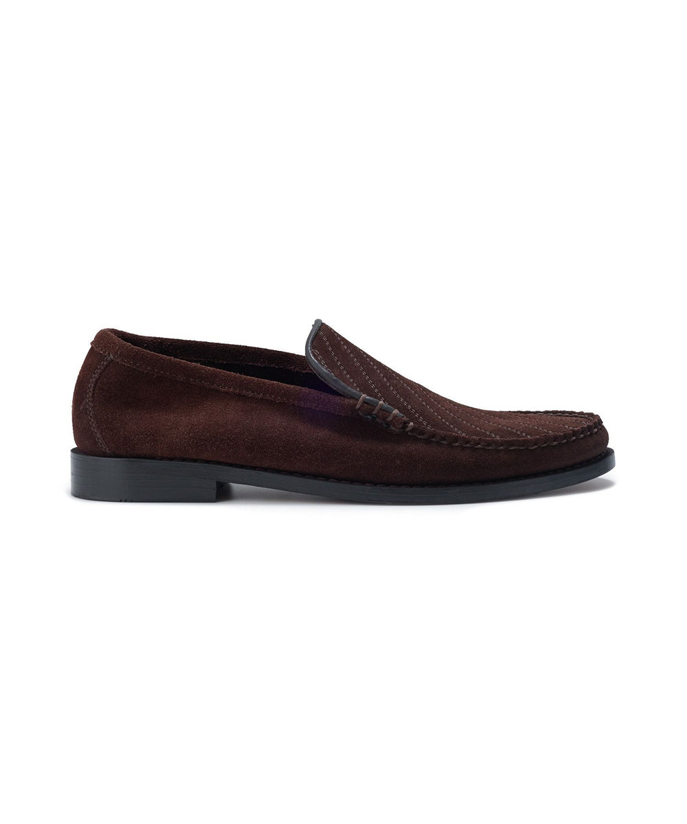 MEN'S BIGI 《G.H BASSコラボ》トラムステッチレザーローファー ブラウン