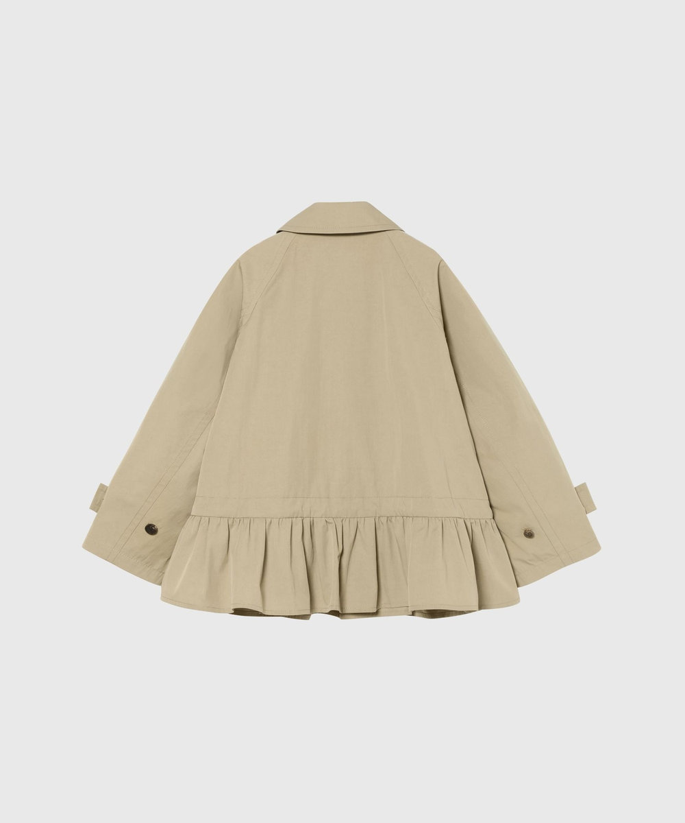 DÉPAREILLÉ GABARDINE PEPLUM SHORT COAT / ギャバジンペプラムショートコート ベージュ