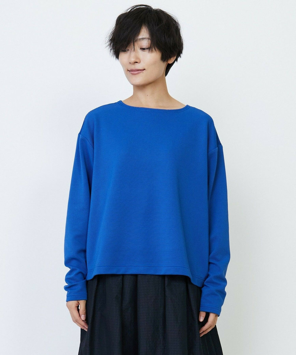 feerique Lサイズ（大きいサイズ） 【大きいサイズ】feerique ラッセルピケボートネックプルオーバー ブルー