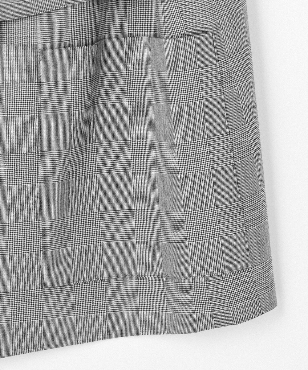 L'EQUIPE Lサイズ（大きいサイズ） 【大きいサイズ】ストレッチグレンチェックロングジレ ブラック系その他