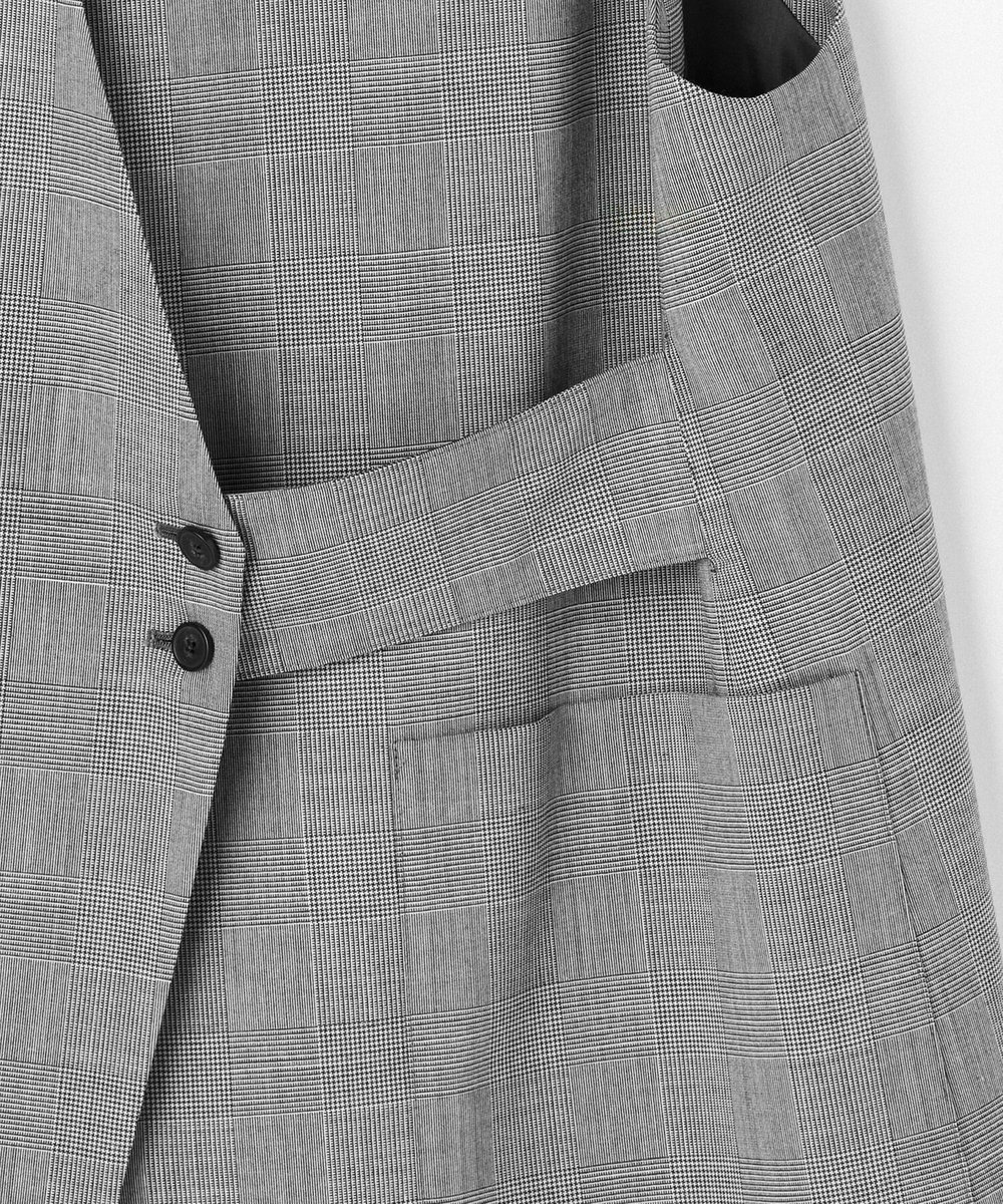 L'EQUIPE Lサイズ（大きいサイズ） 【大きいサイズ】ストレッチグレンチェックロングジレ ブラック系その他