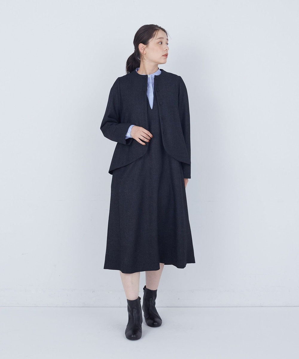 ADIEU TRISTESSE リーフカットジャケット チャコールグレー