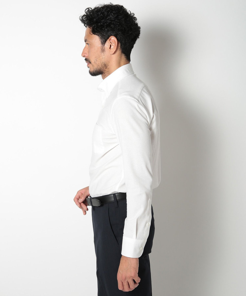 MEN'S BIGI 【ACTIVE TAILOR】コーコランコットン鹿の子ドレスシャツ ホワイト