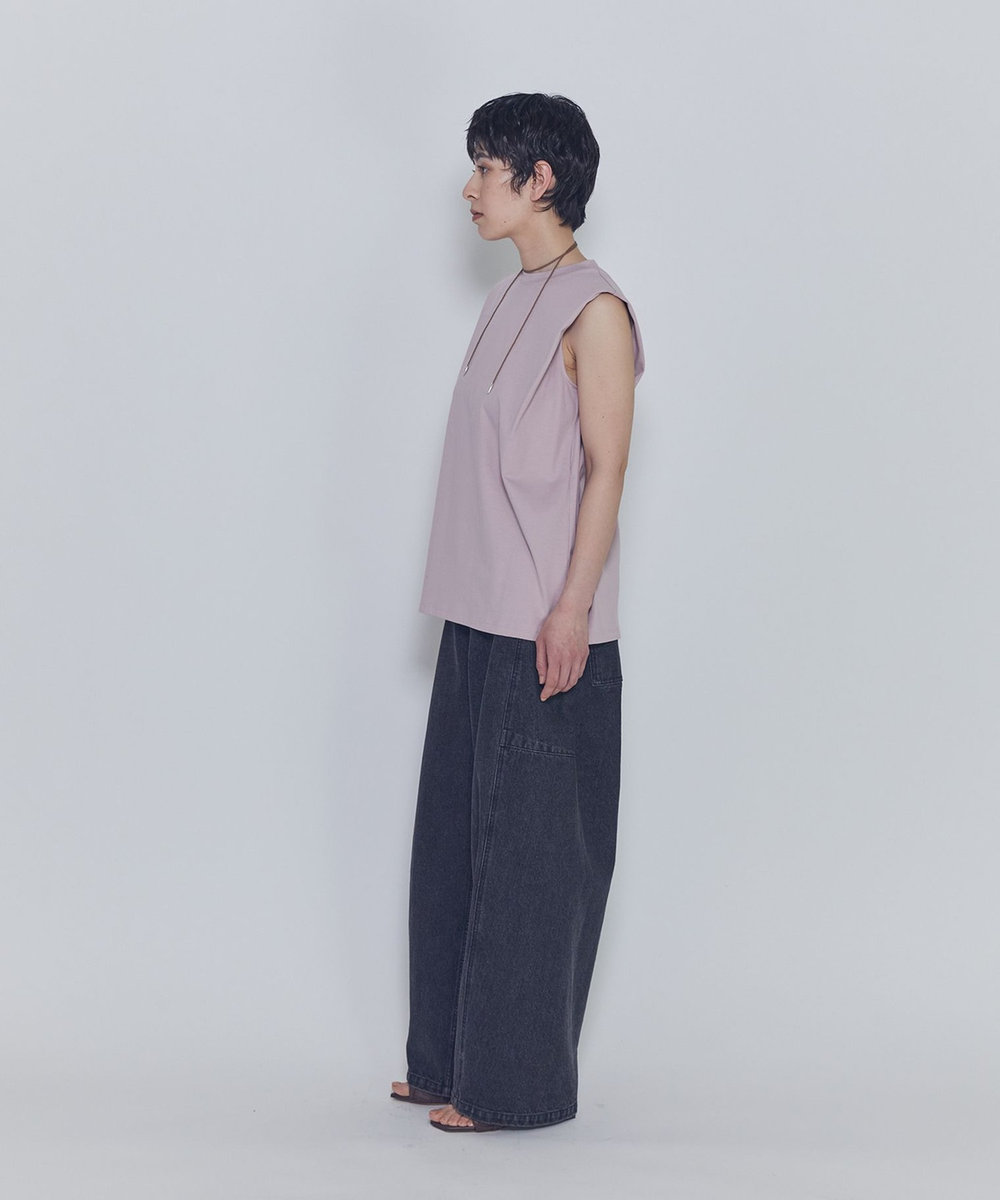 1er Arrondissement ショルダータックノースリーブTシャツ ピンク
