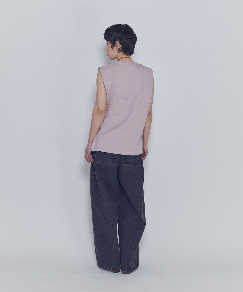 1er Arrondissement ショルダータックノースリーブTシャツ ピンク