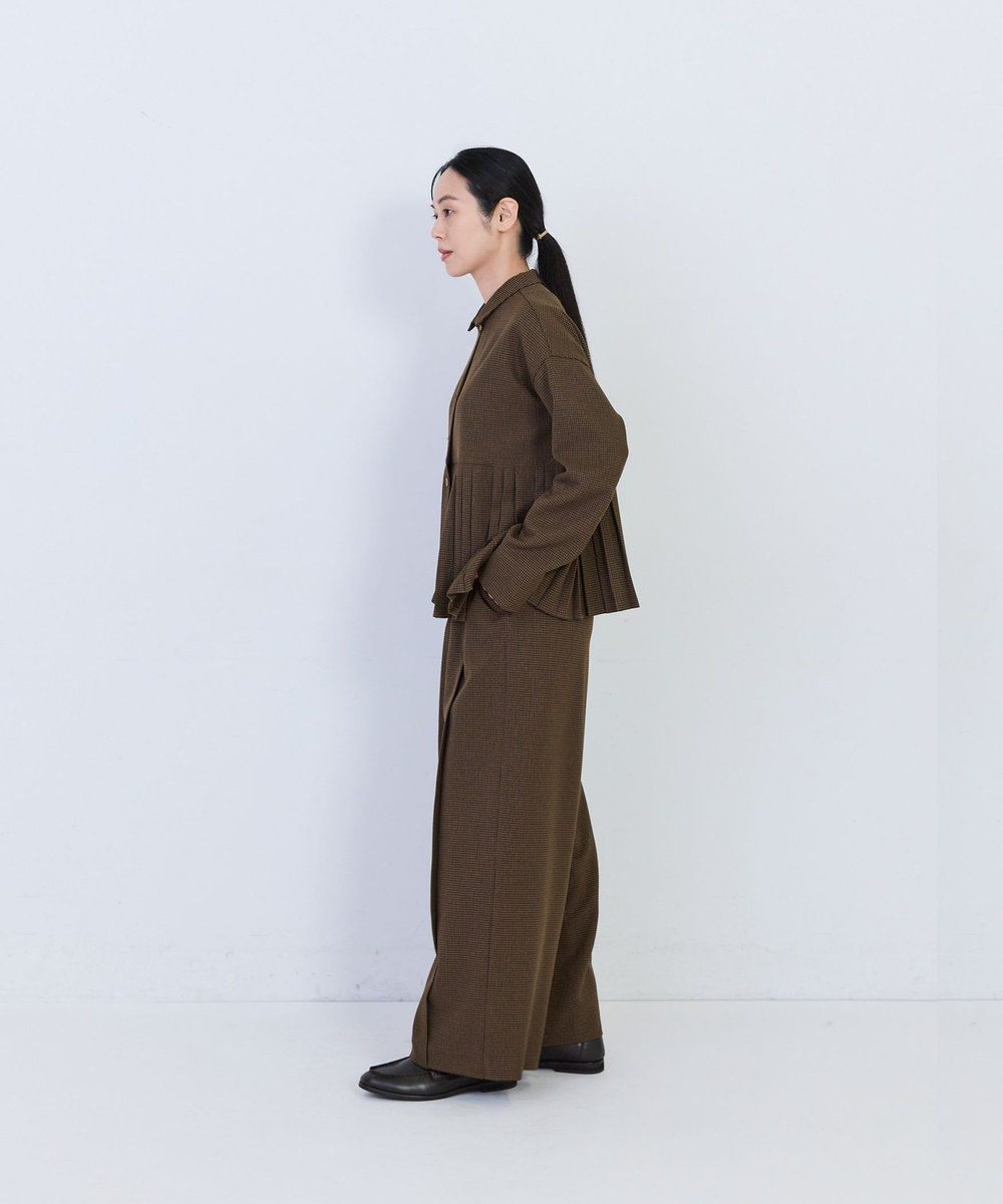 congés payés ADIEU TRISTESSE プリーツジャケットブラウス チェック