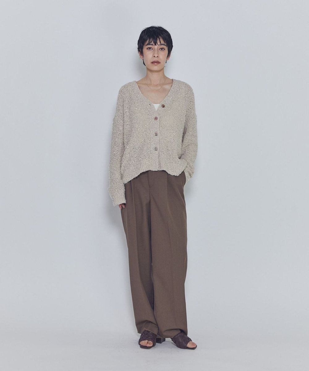 1er Arrondissement ファンシーヤーンカーディガン ベージュ
