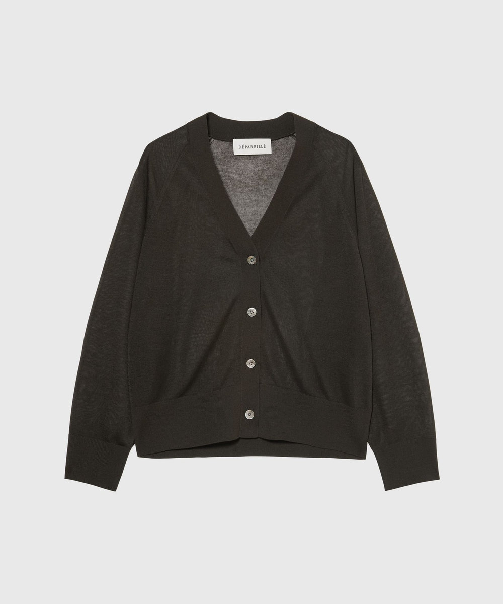 DÉPAREILLÉ 	SHEER LAME CARDIGAN / シアーラメカーディガン ブラウン