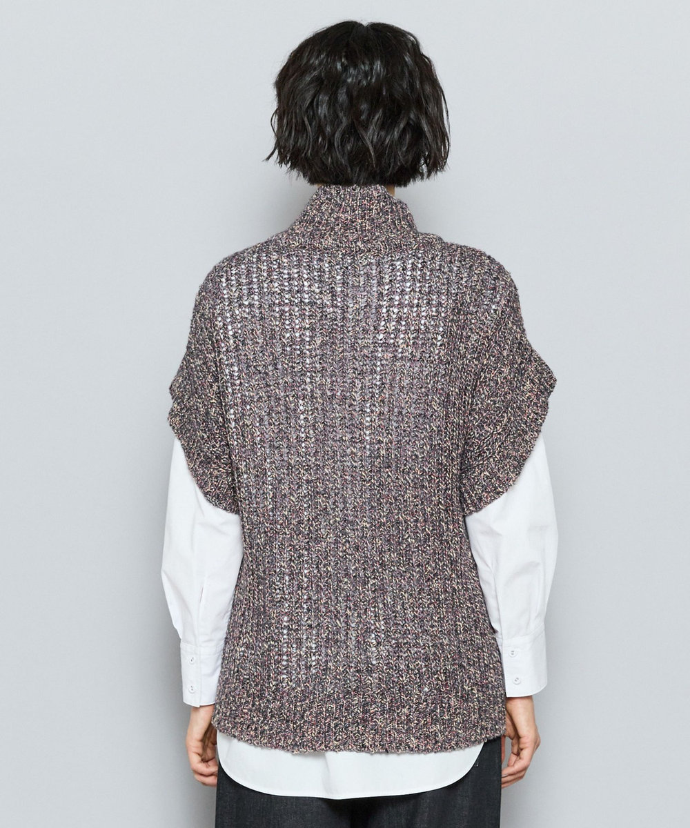 L'EQUIPE GREEN MIXウールニットジレ チャコールグレー