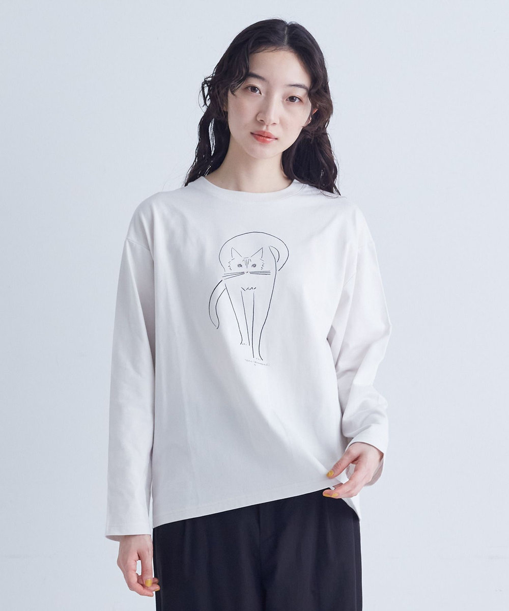 congés payés ADIEU TRISTESSE ichiro yamaguchi.ロングＴシャツ ライトグレー