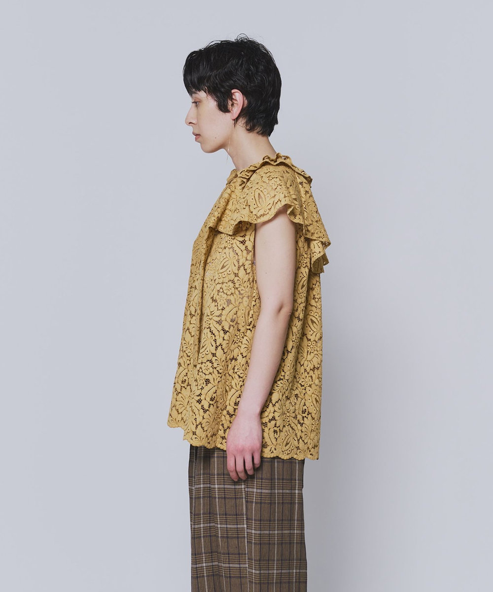 1er Arrondissement フラワーレースケープブラウス キャメル