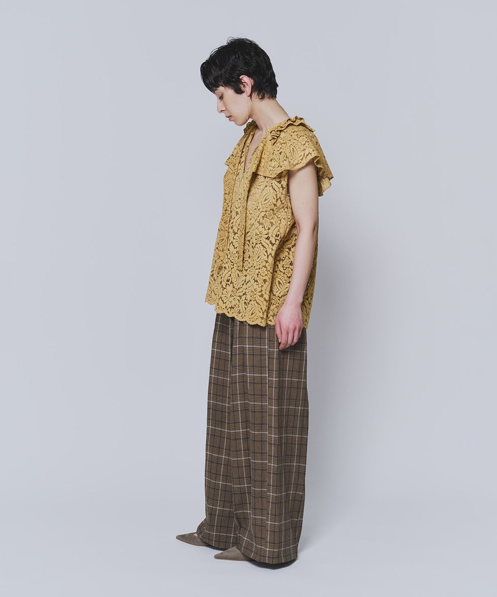 1er Arrondissement フラワーレースケープブラウス キャメル