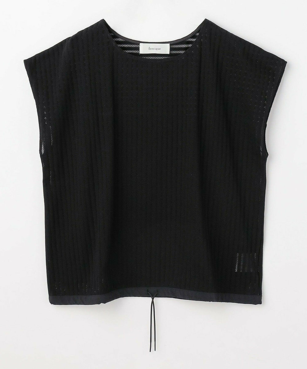 feerique feerique ラッセルメッシュストライププルオーバー ブラック