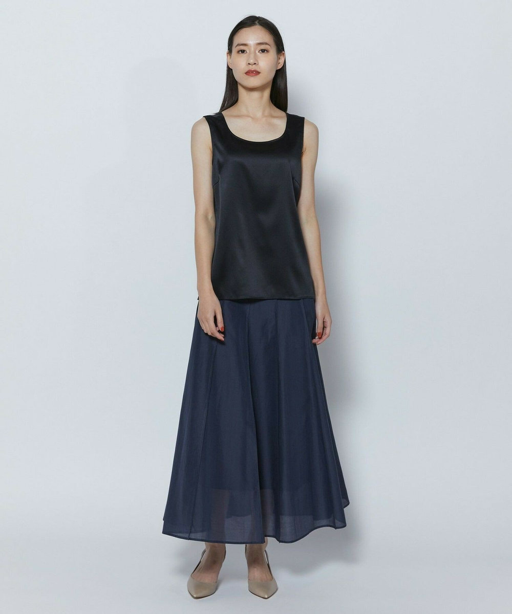 L'EQUIPE COUTURIER シルクストレッチブラウス ブラック