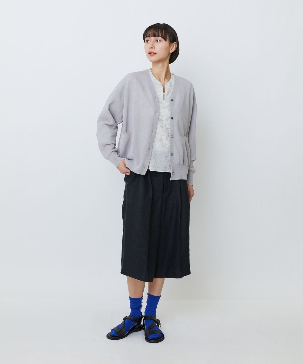 LOISIR 【セットアップ対応】リネンツイルハーフパンツ ブラック