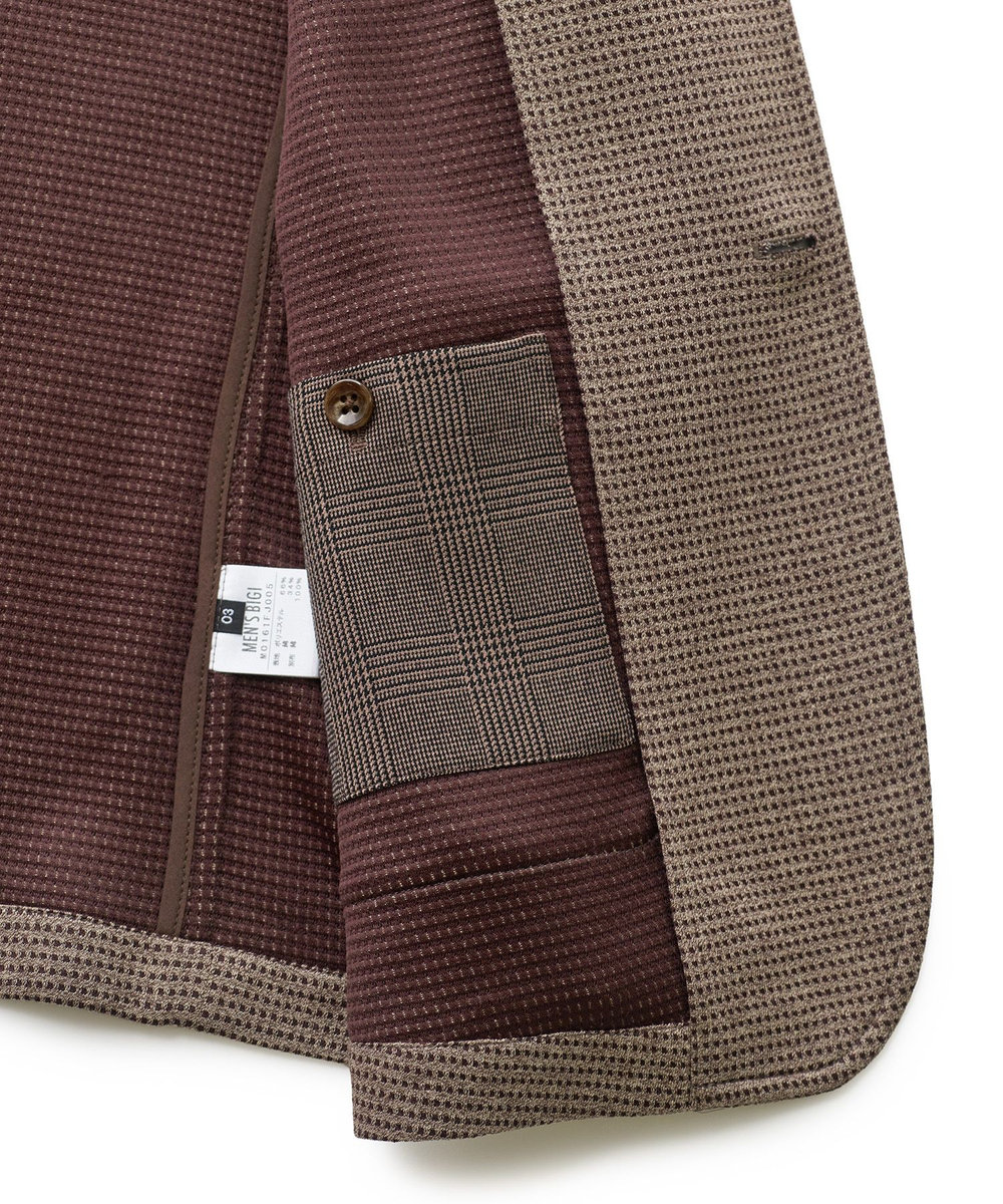 MEN'S BIGI ピンドットダブルラッセル ライトジャケット＜ストレッチ＞＜速乾性＞ ベージュ