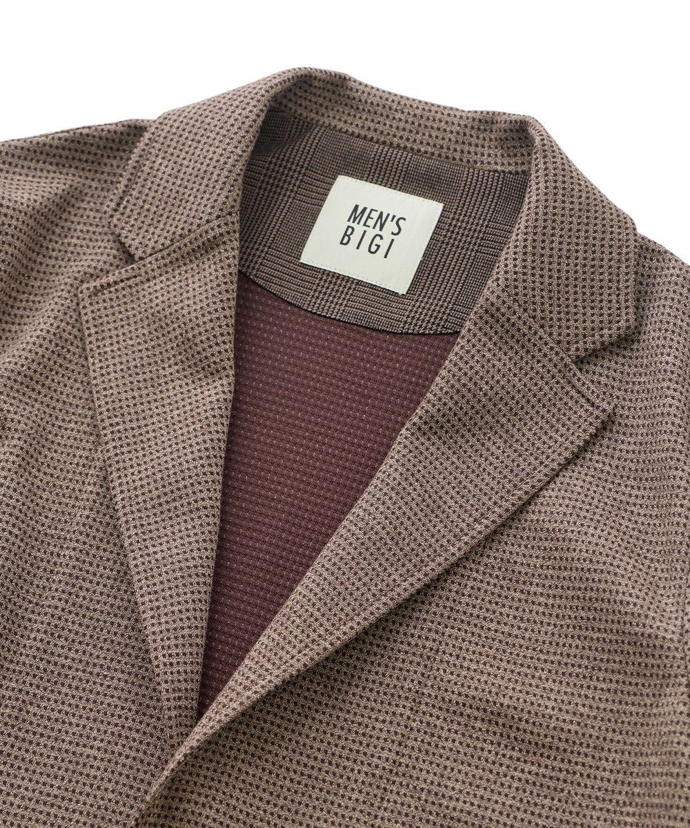 MEN'S BIGI ピンドットダブルラッセル ライトジャケット＜ストレッチ＞＜速乾性＞ ベージュ
