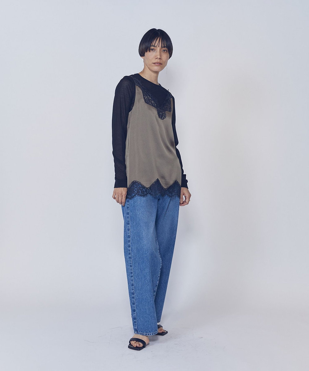 1er Arrondissement 【追加】シアーロングスリーブＴシャツ ブラック