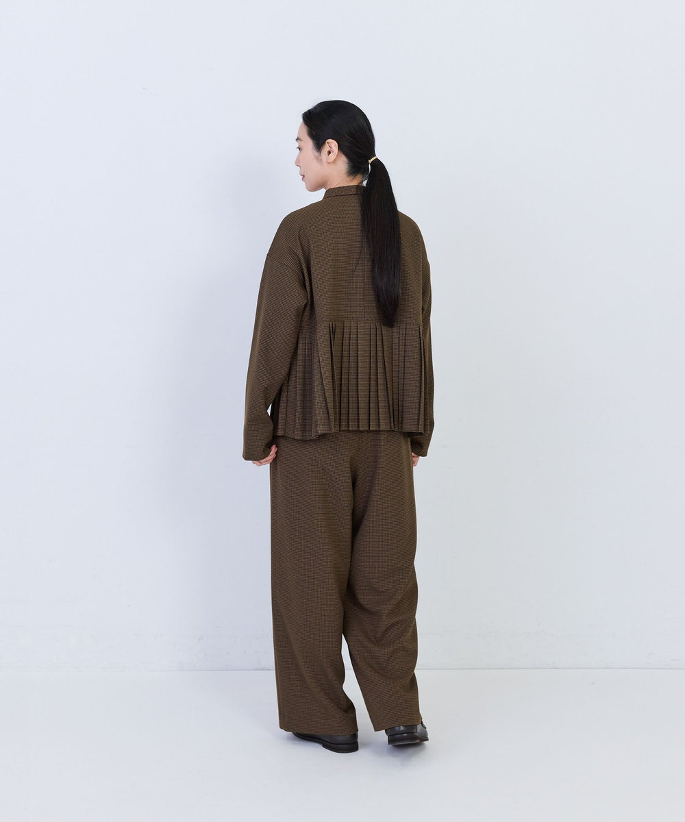 congés payés ADIEU TRISTESSE プリーツジャケットブラウス チェック