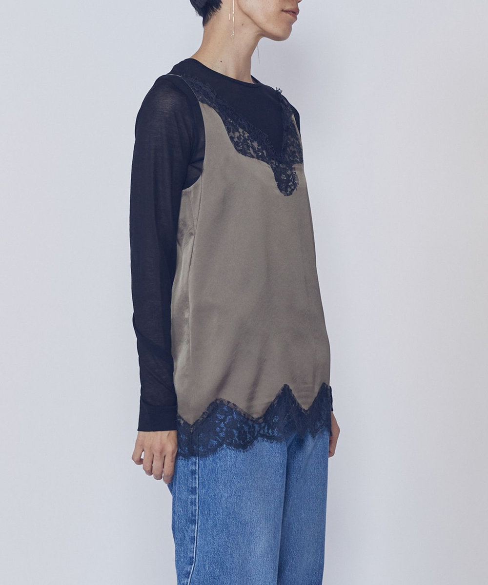 1er Arrondissement 【追加】シアーロングスリーブＴシャツ ブラック
