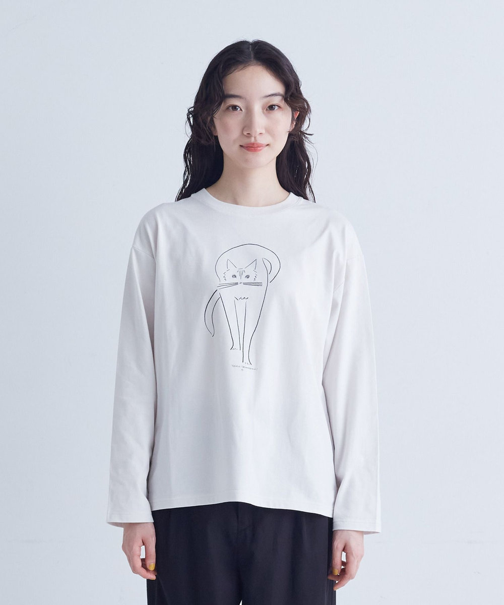 congés payés ADIEU TRISTESSE ichiro yamaguchi.ロングＴシャツ ライトグレー