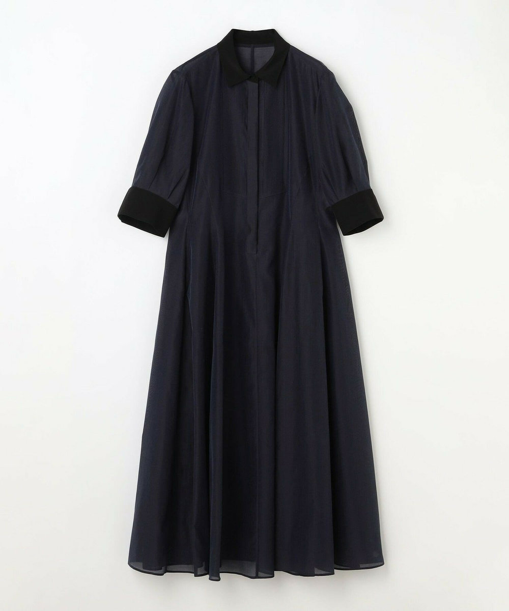 L'EQUIPE COUTURIER コットンシルクワンピース ネイビー