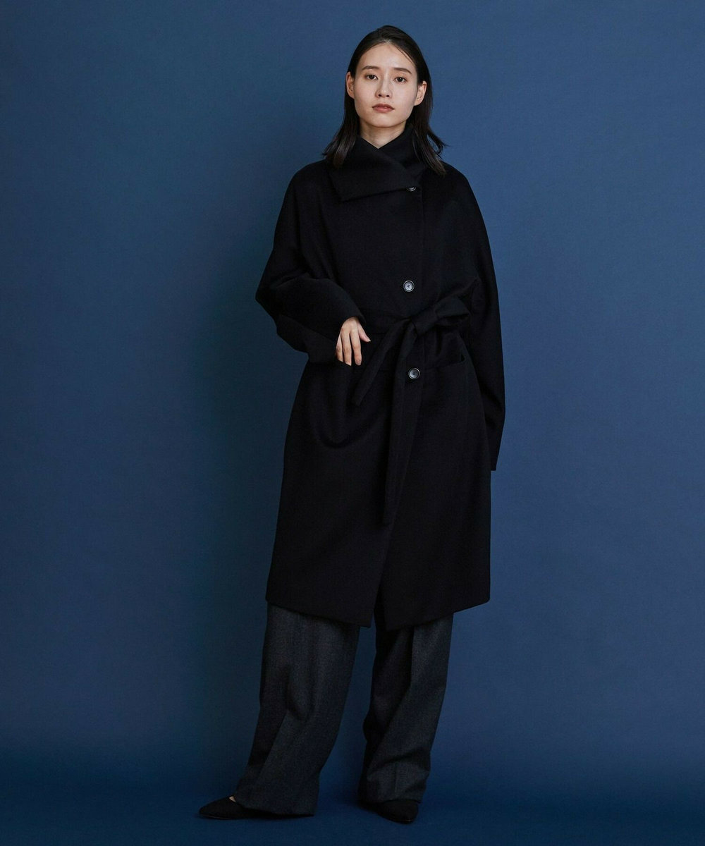 L'EQUIPE COUTURIER ピュアカシミヤロングコート ブラック