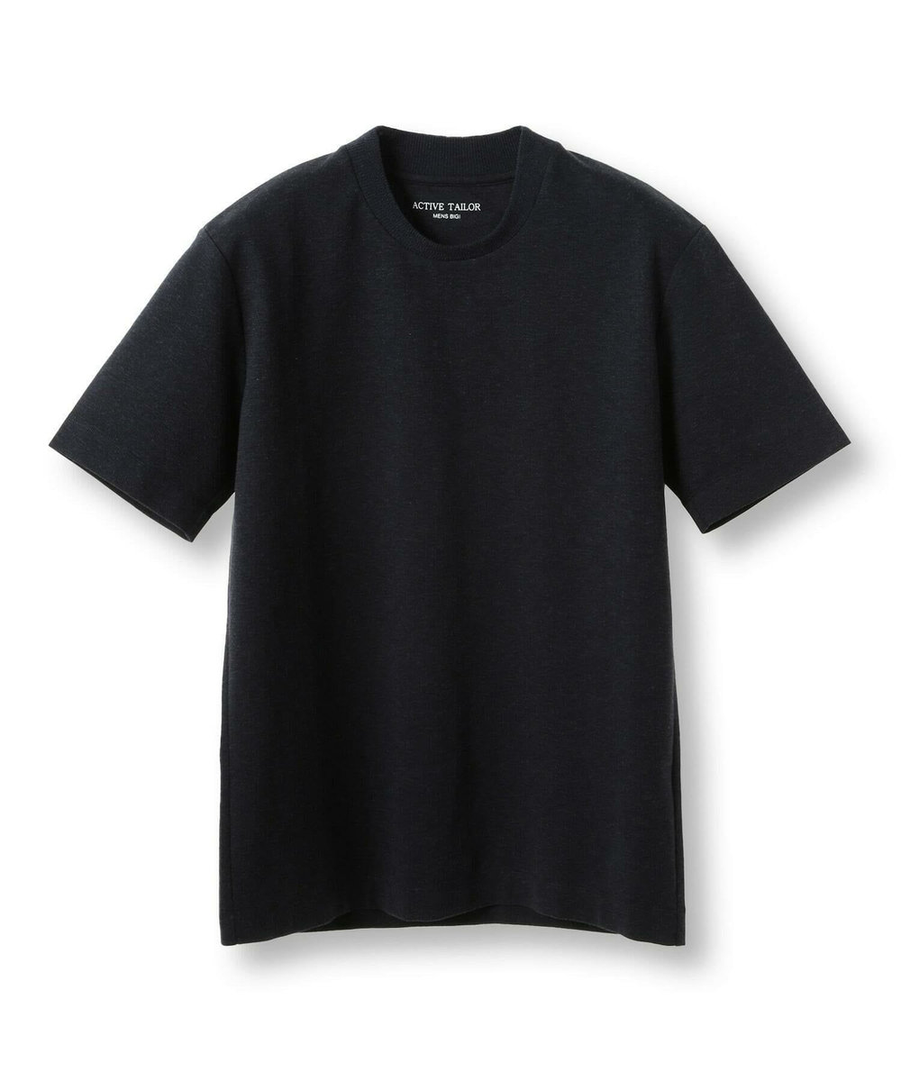 MEN'S BIGI 【ACTIVE TAILOR/アクティブテイラー】シルケットスムースクルーネックTシャツ＜接触冷感 / UVカット＞ ネイビー