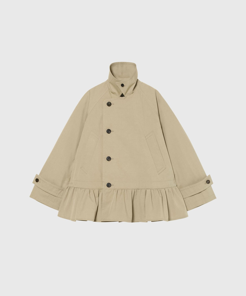 DÉPAREILLÉ GABARDINE PEPLUM SHORT COAT / ギャバジンペプラムショートコート ベージュ