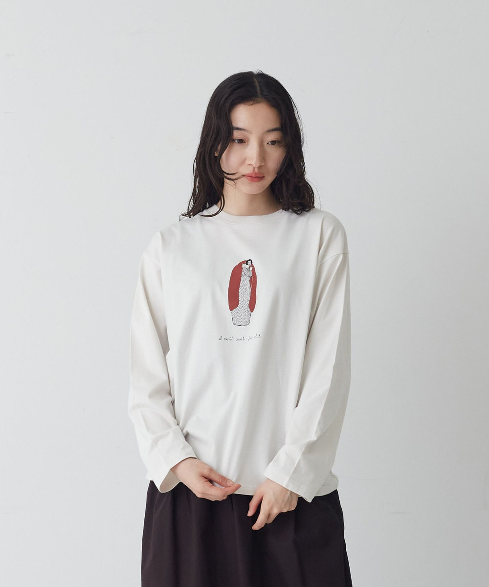 congés payés ADIEU TRISTESSE 《ナガノチサトさんコラボ》ロングスリーブTシャツ グレー