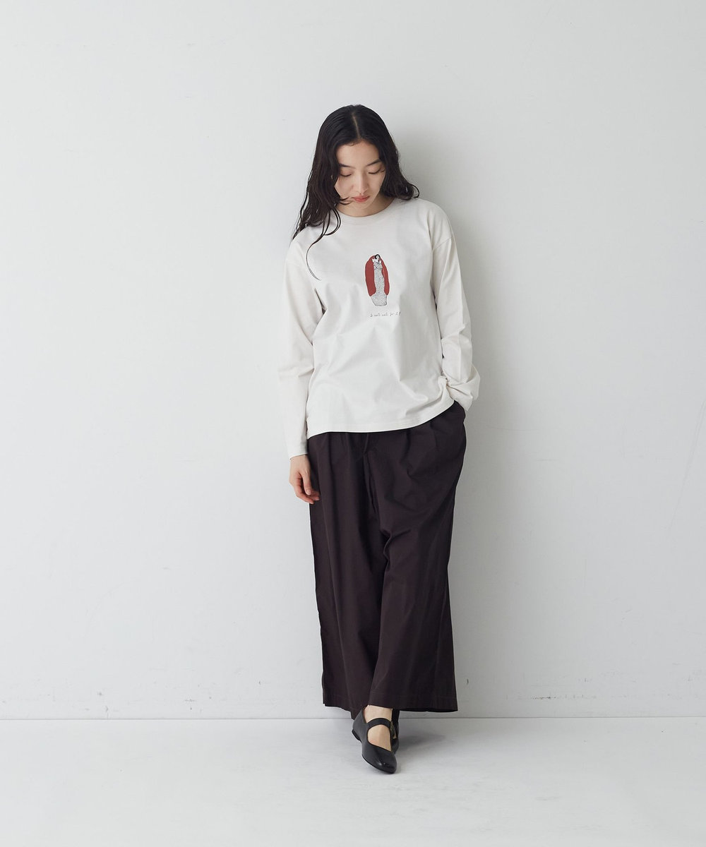 congés payés ADIEU TRISTESSE 《ナガノチサトさんコラボ》ロングスリーブTシャツ グレー