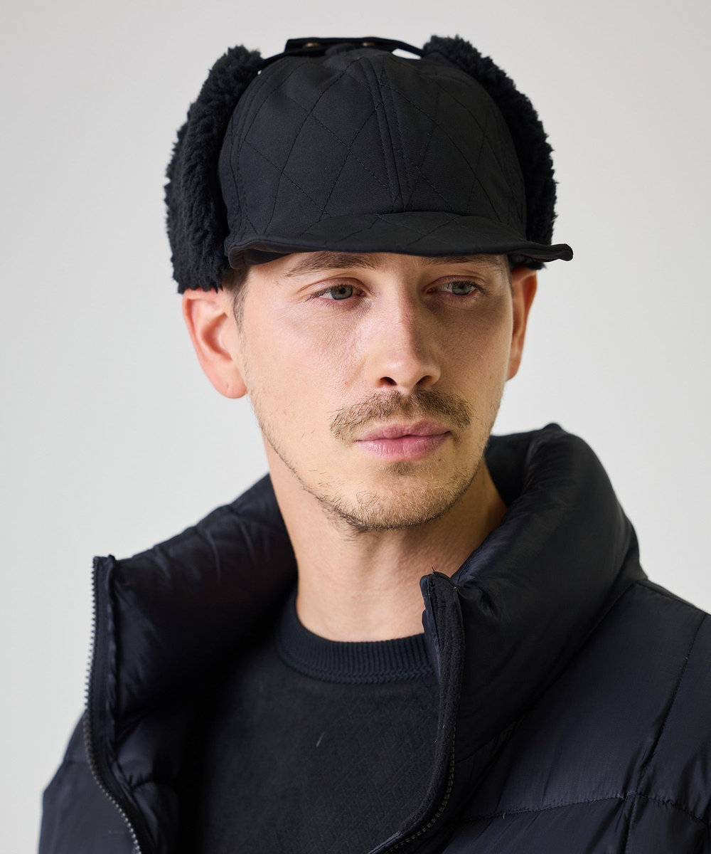 UNION STATION Basiquenti Quilting Short Flap Cap ブラック