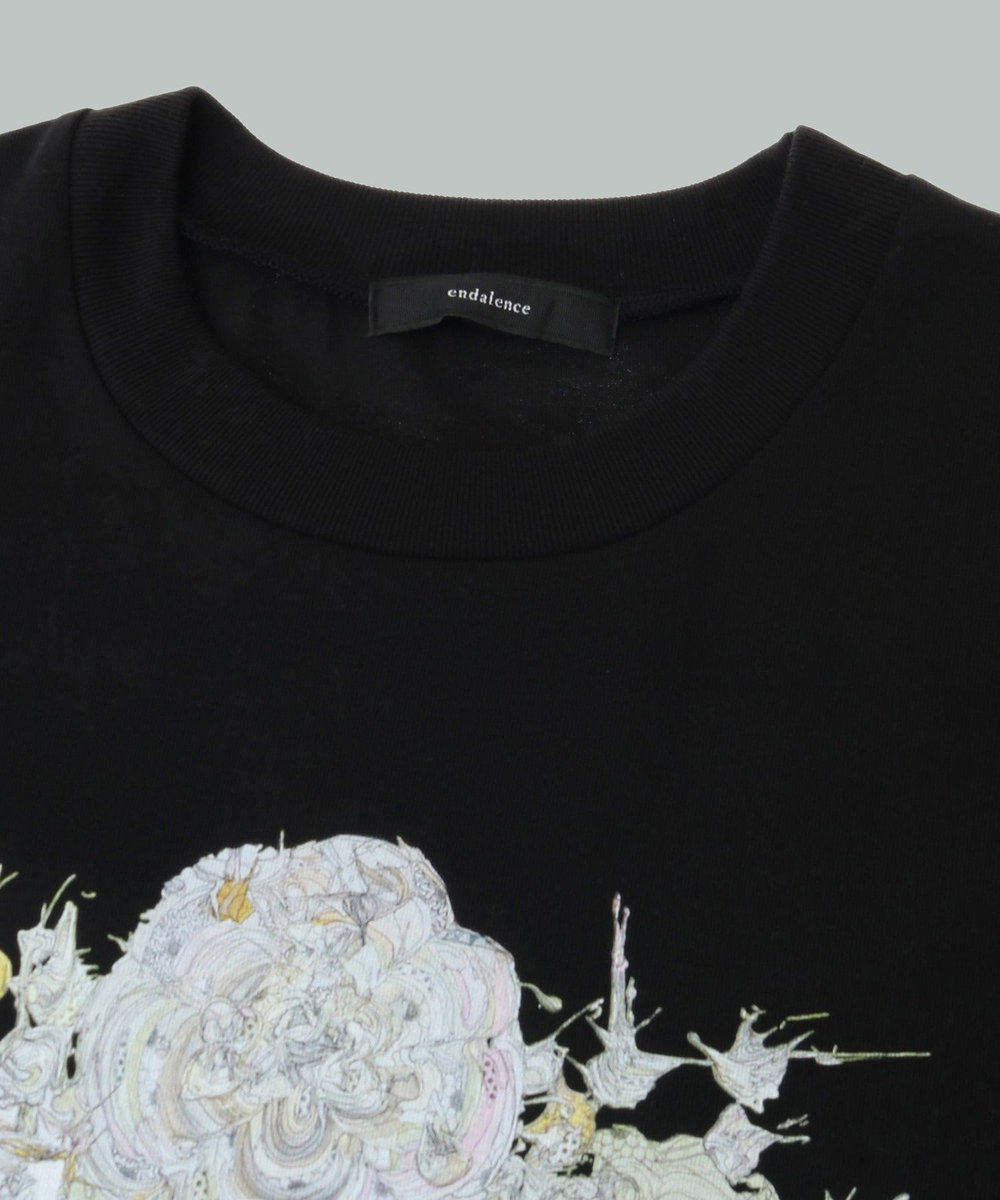 endalence  endalence×Yuta OkudaコラボレーションTシャツ＜ライトブーケ＞ ブラック