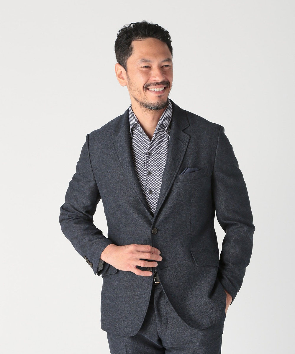 MEN'S BIGI 【ACTIVE TAILOR/アクティブテイラー】カラミメッシュストレッチジャケット ブラック