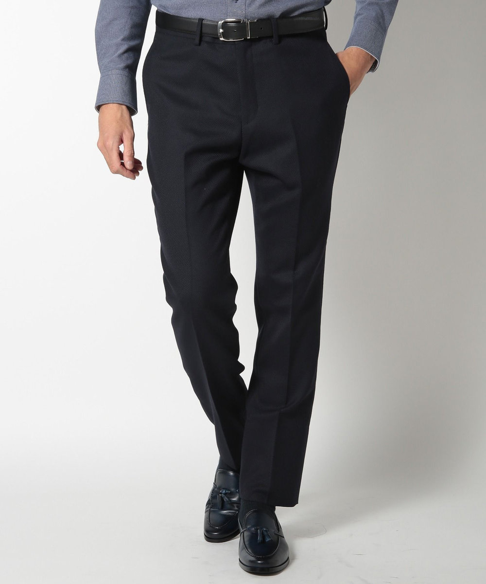 MEN'S BIGI 【ACTIVE TAILOR】ミックスヤーン/ホップサックスラックス ダークネイビー