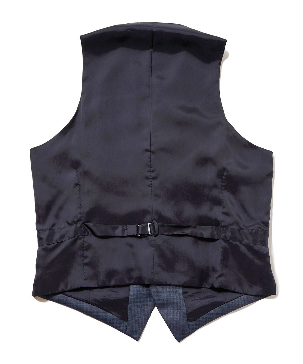 MEN'S BIGI ブライトインディゴ調チェックストレッチベスト＜スリーピース対応＞ ネイビー