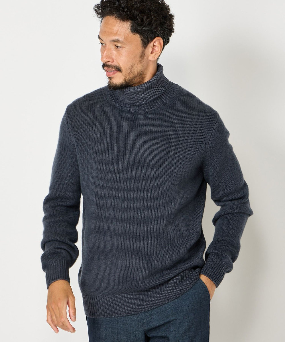 MEN'S BIGI 【FILIPPO DE LAURENTIIS】5Gタートルネックニット ネイビー