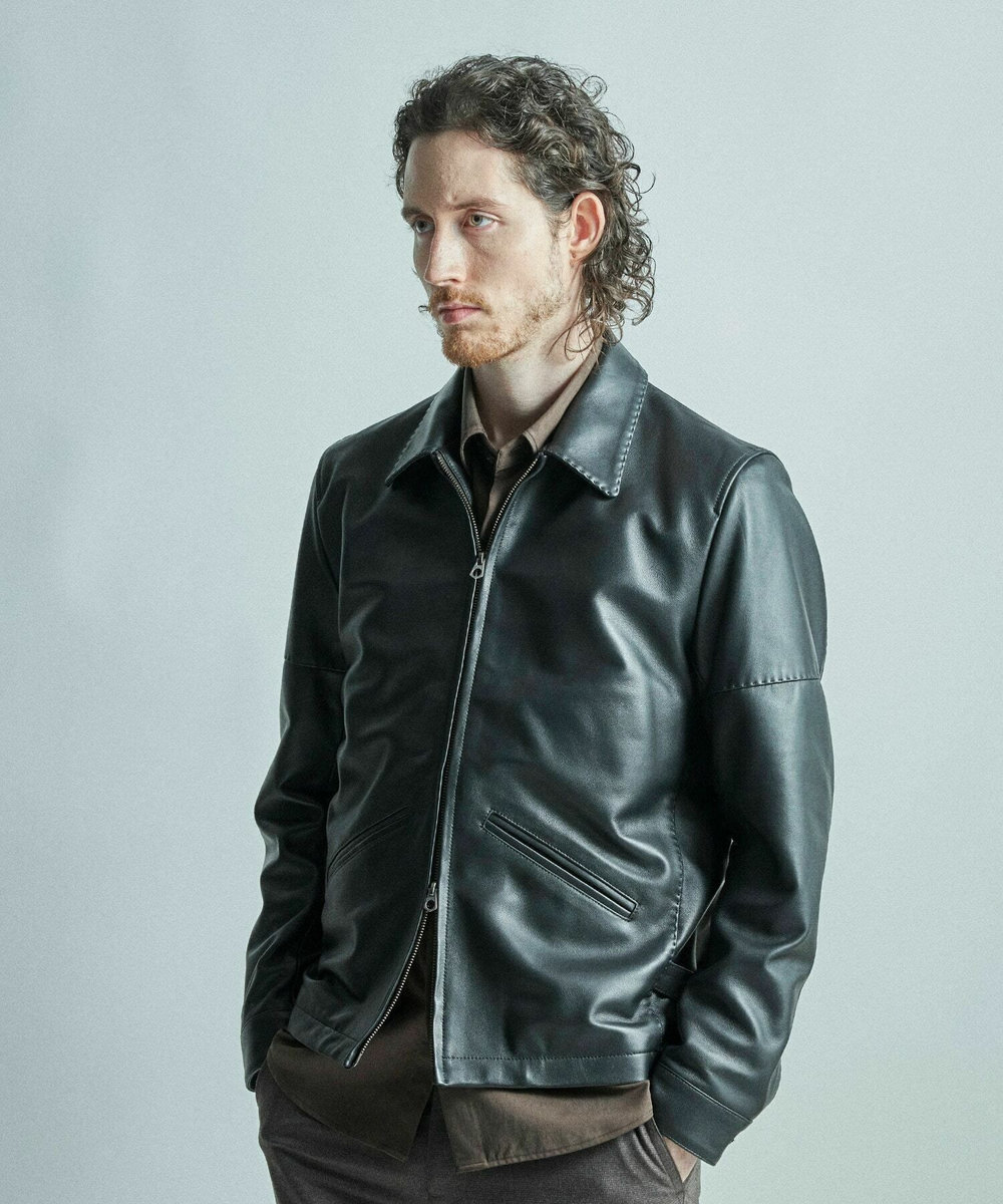 MEN'S BIGI クロームタンニングシープレザージャケット ブラック