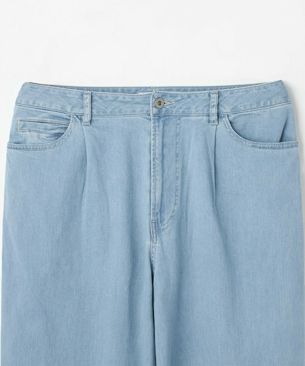 L'EQUIPE Lサイズ（大きいサイズ） 【大きいサイズ】7ozストレッチテーパードデニムパンツ ライトブルー