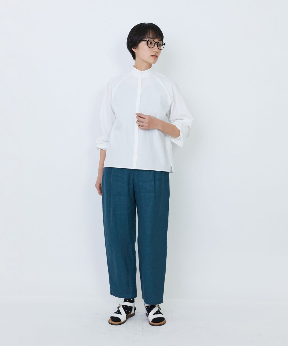 LOISIR デザインカラーブラウス ホワイト