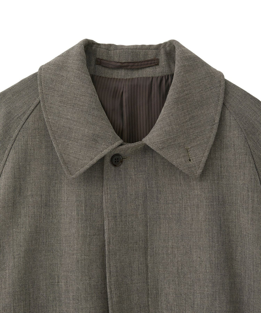 MEN'S BIGI ヘリンボーンダブルクロス ステンカラーコート＜2WAYストレッチ＞ ベージュ