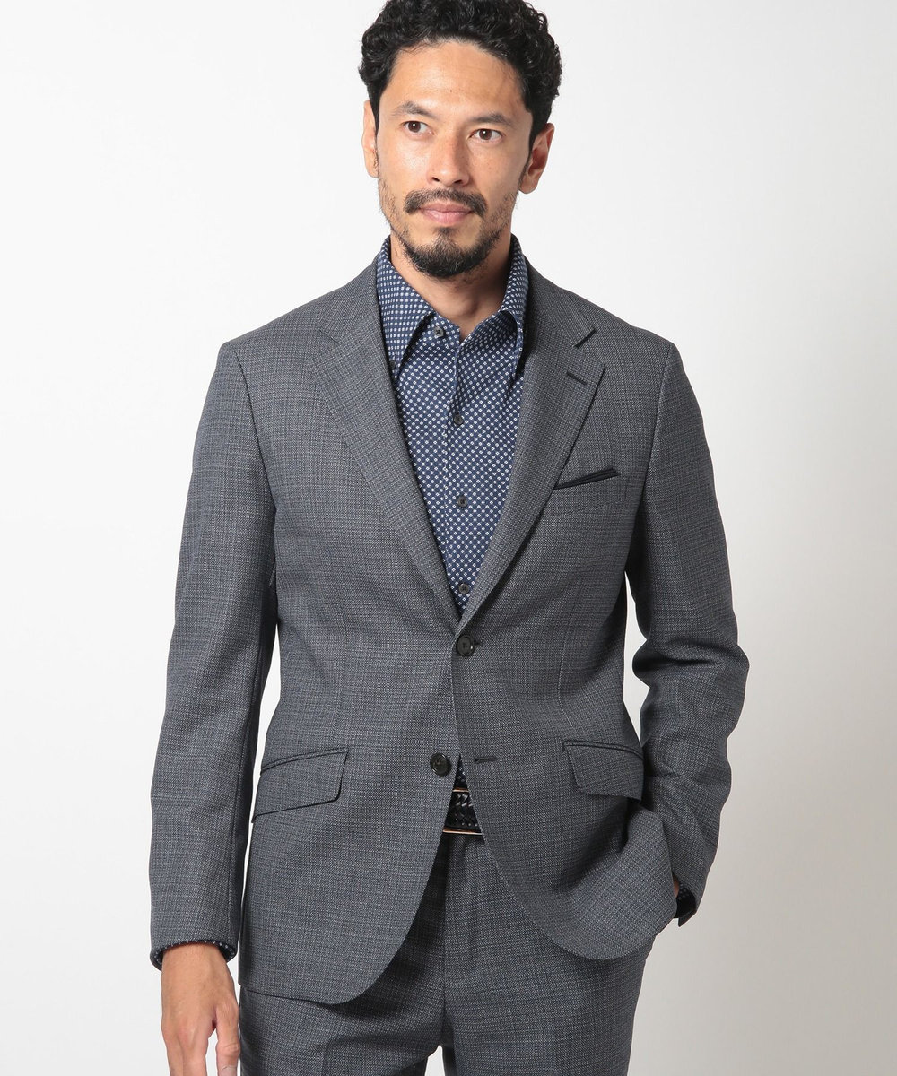 MEN'S BIGI 【ACTIVE TAILOR】ミックスヤーン/ホップサックジャケット＜セットアップ・スリーピース対応＞ グレー