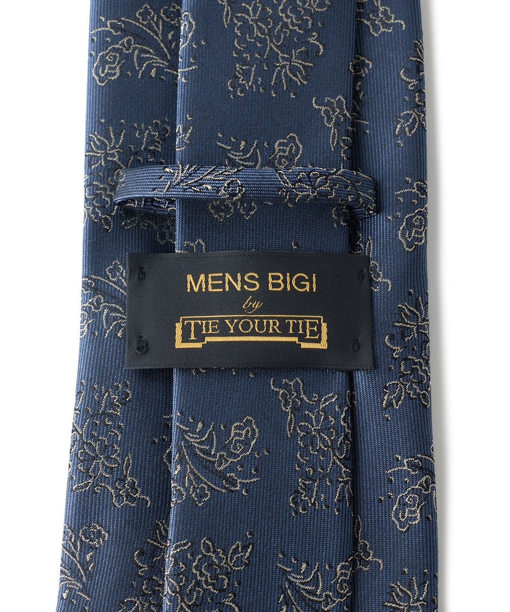 MEN'S BIGI 【TIE YOUR TIE /タイユアタイ】フローラル柄ネクタイ ネイビー