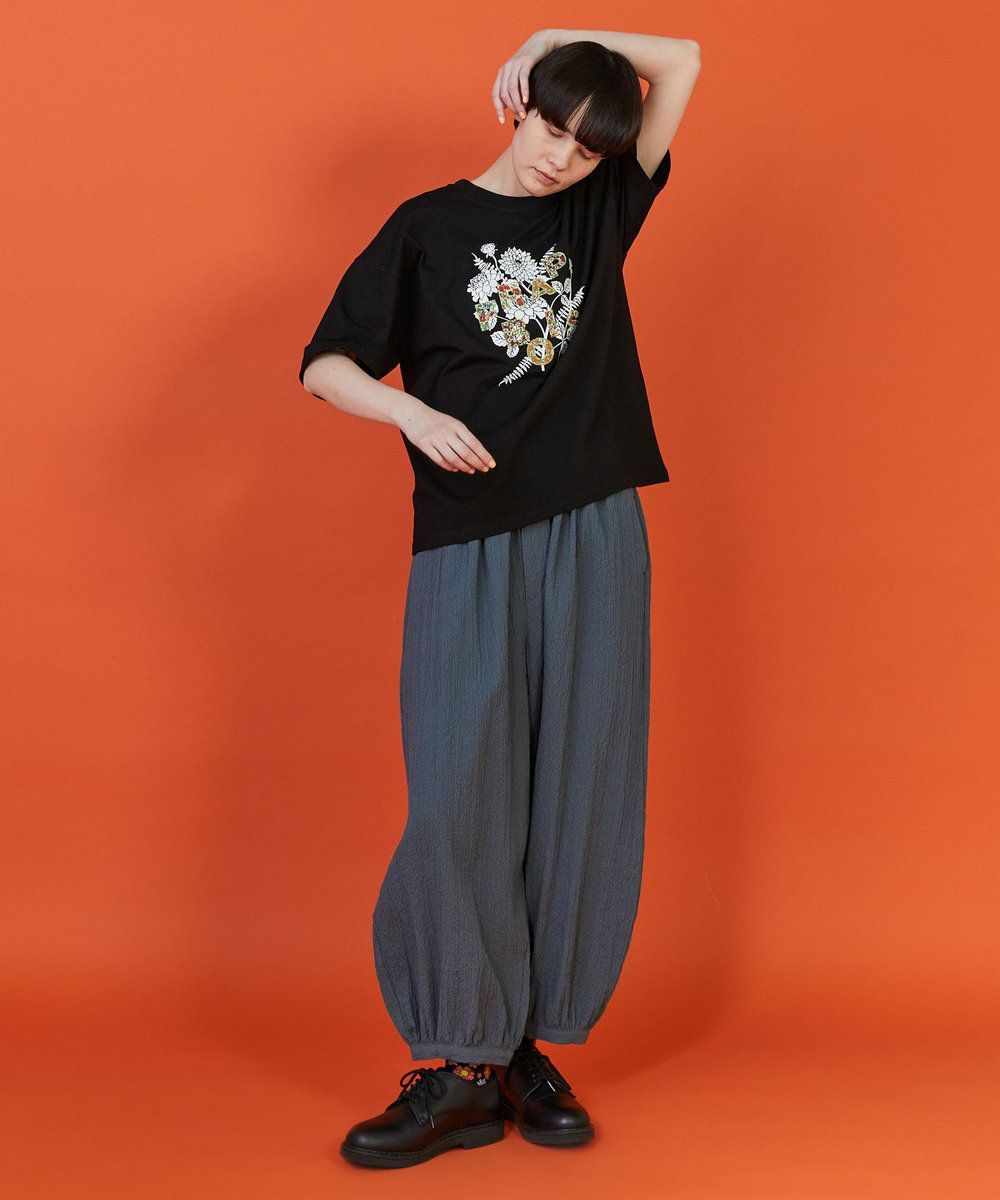 FRAPBOIS フラワーロゴＴシャツ ブラック